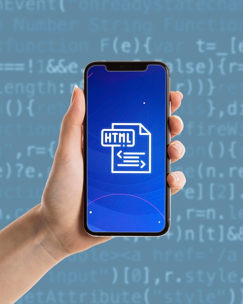 Programmeerachtergrond met html-tekst