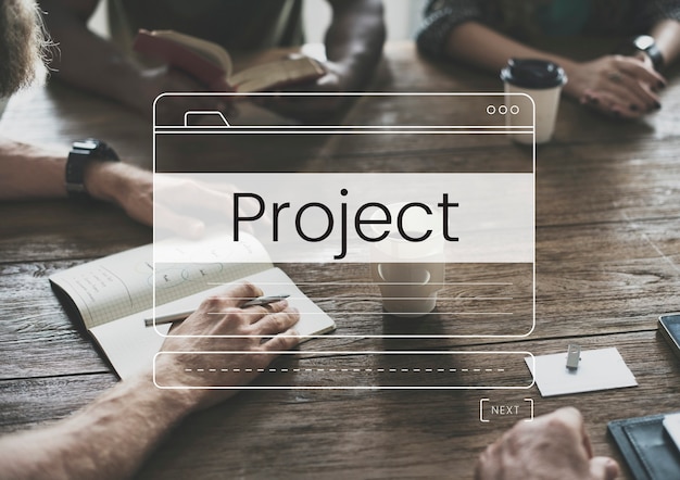 Gratis foto projectmanagement planning ontwikkeling berichtvenster berichtafbeelding