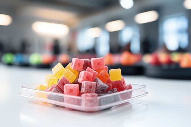 Gratis foto proteïne gummy snacks voor een gezonde levensstijl