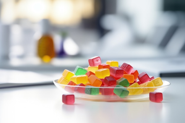 Gratis foto proteïne gummy snacks voor een gezonde levensstijl