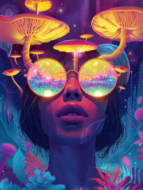 Psychedelische meisje illustratie