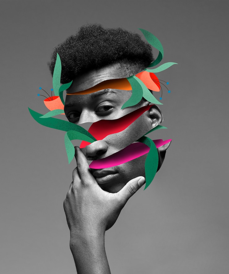 Gratis Foto psychedelische portretcollage