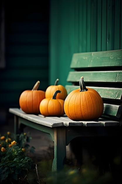 Gratis foto pumpkins arrangement in de open lucht