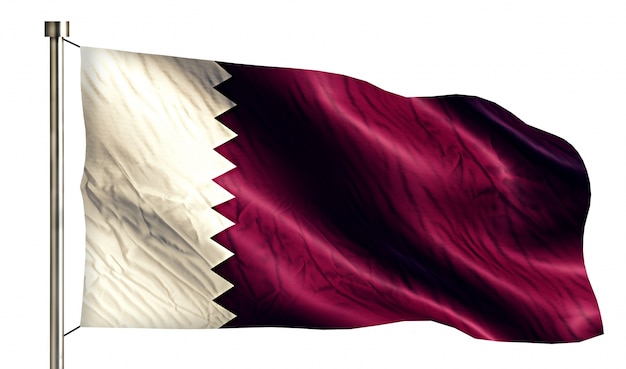 Qatar National Flag Geïsoleerde 3D Witte Achtergrond