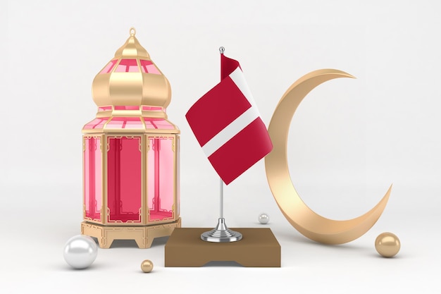 Ramadan Denemarken Op Witte Achtergrond