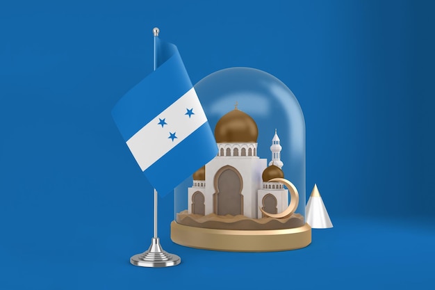 Gratis foto ramadan honduras vlag en moskee