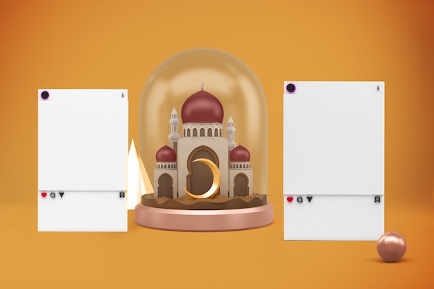 Gratis foto ramadan social media schermen voorzijde