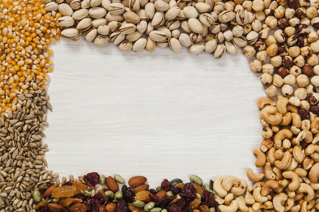Rand van zaden en noten
