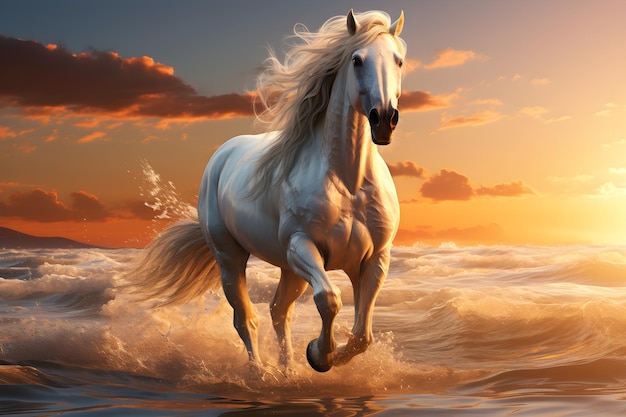 realistisch paard op het strand