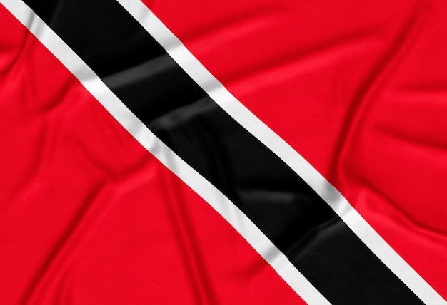 Realistische achtergrond van de vlag van Trinidad en Tobago