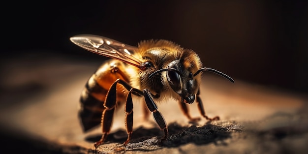 Gratis foto realistische bij in de natuur