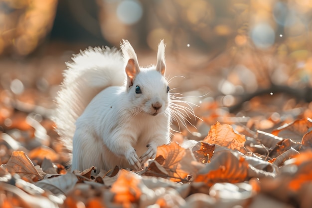 Gratis foto realistische eekhoorn in natuurlijke omgeving