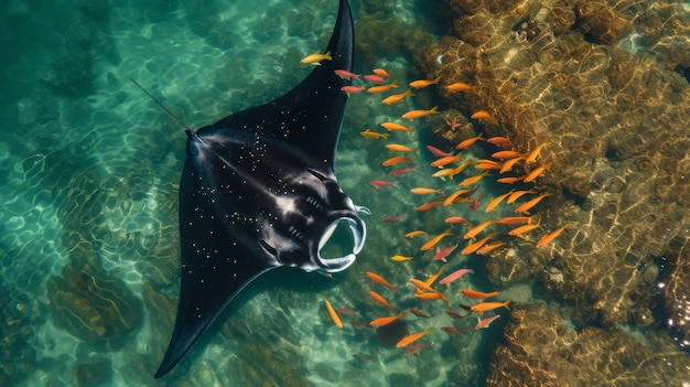 Gratis foto realistische manta's onder water