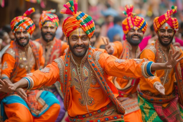 Realistische mensen die gudi padwa vieren.