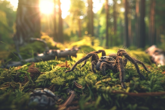 Gratis foto realistische spin in de natuur