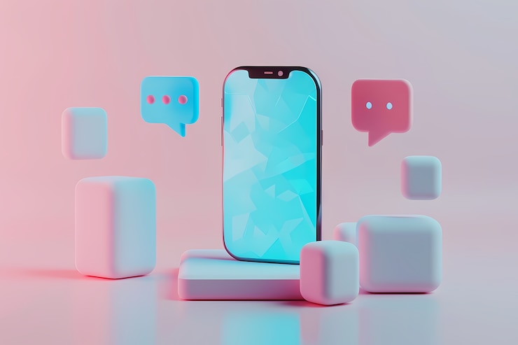 Gratis Foto realistische telefoon in studio sociale media concept