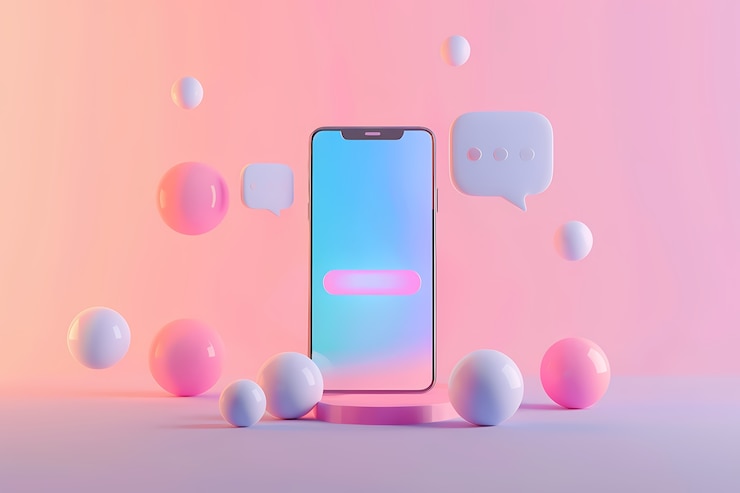 Gratis Foto realistische telefoon in studio sociale media concept