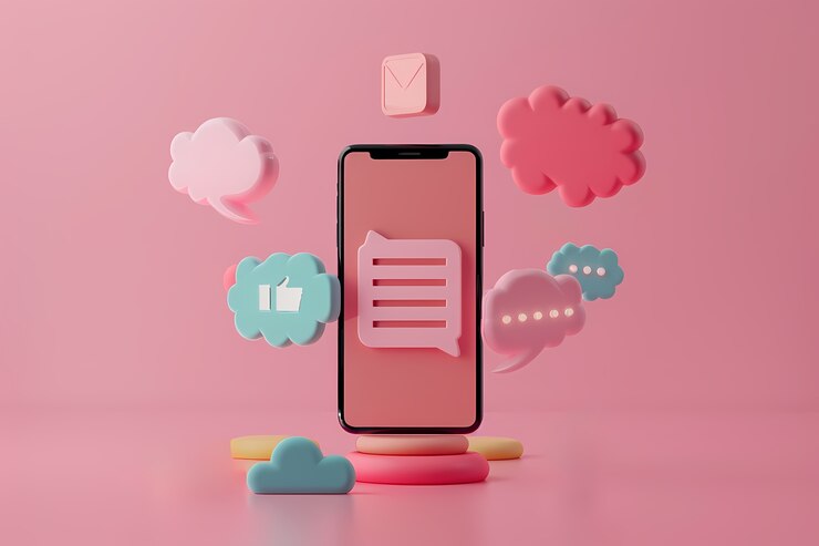Gratis Foto realistische telefoon in studio sociale media concept