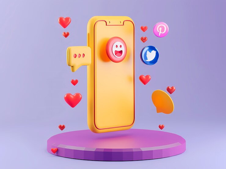 Gratis Foto realistische telefoon met sociale media