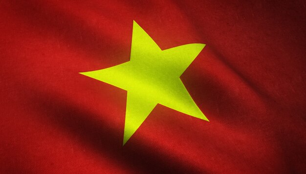 Realistische vlag van Vietnam