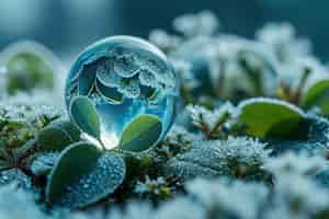 Gratis foto realistische waterdruppel met een ecosysteem