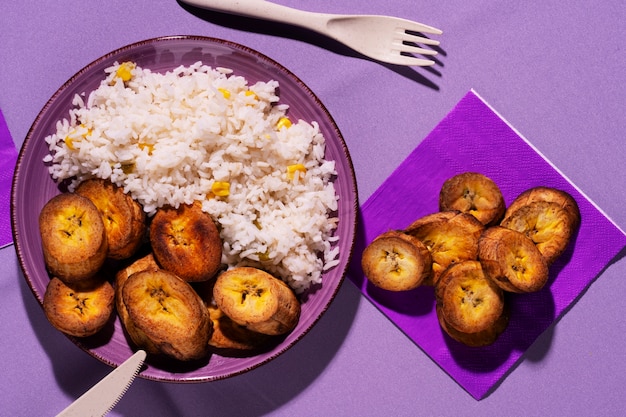 Gratis foto recept voor stilleven met plantain.