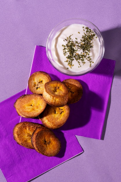 Gratis foto recept voor stilleven met plantain.