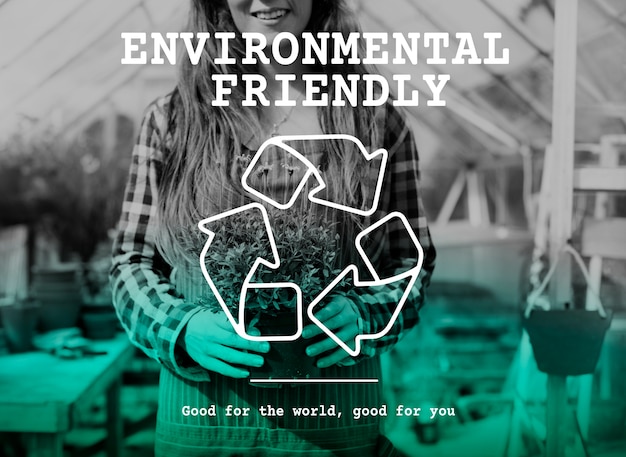 Recycle pictogram milieuvriendelijk groen