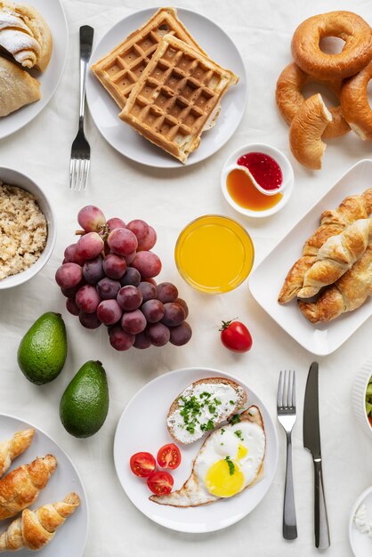 Regeling met lekker eten bovenaanzicht