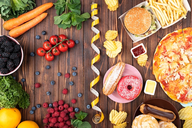 Regeling van gezond en fast food