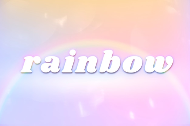 Gratis foto regenboog esthetische typografie in kleurrijk gloeiend regenbooglettertype