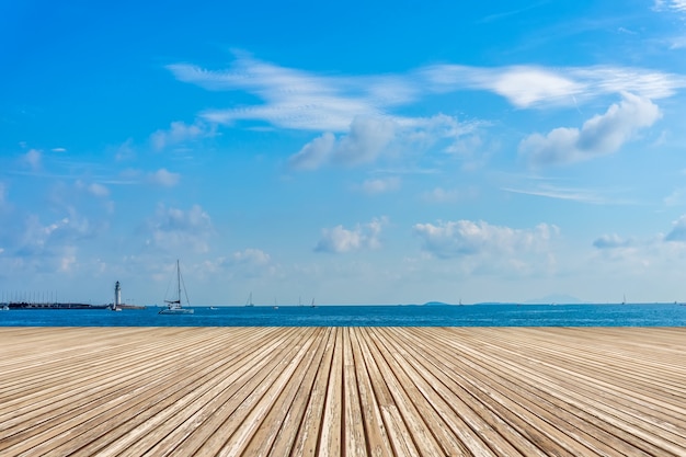 Reizen houten vloer scène pier vakantie