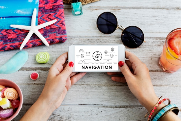 Reizen Navigatie Reis Vakantie Reis Telefoon Concept