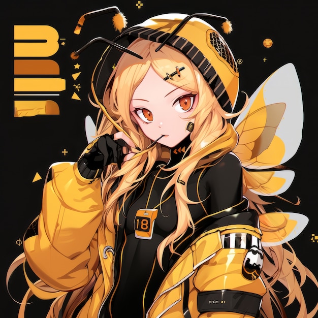 Gratis foto rendering van bee anime personage