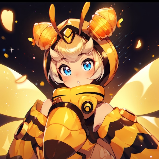 Gratis foto rendering van bee anime personage