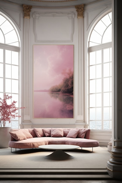 Rendering van elegant neoklassiek interieur