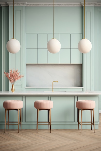 Gratis foto rendering van elegant neoklassiek interieur