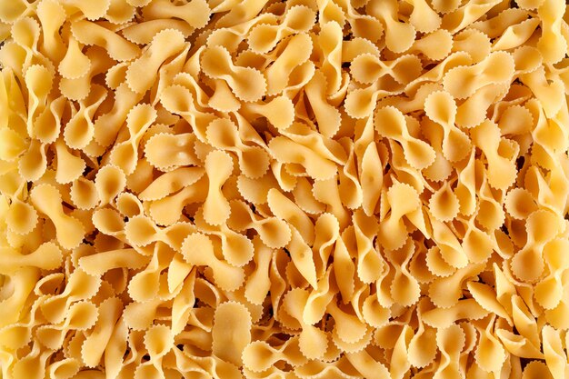 rij pasta bovenaanzicht