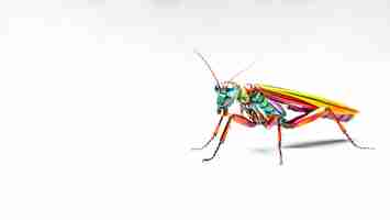 Gratis foto robotachtig insect in studio met kopieerruimte