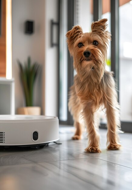 Robots die de vloer met een stofzuiger reinigen