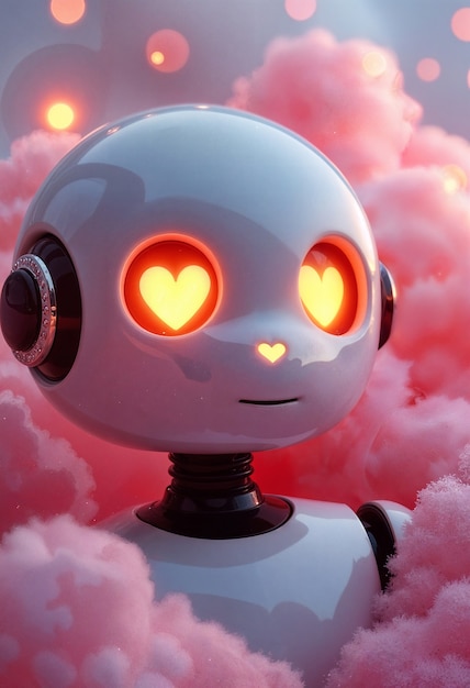 Robots in liefde Valentijnsdag viering