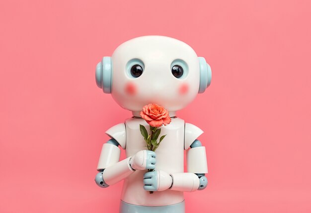 Robots in liefde Valentijnsdag viering