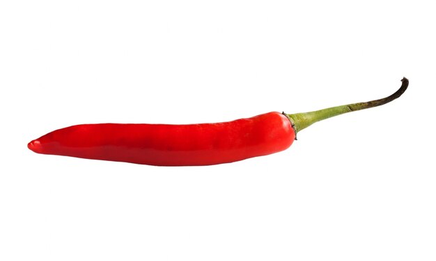 Rode chili peper geïsoleerd op een witte achtergrond