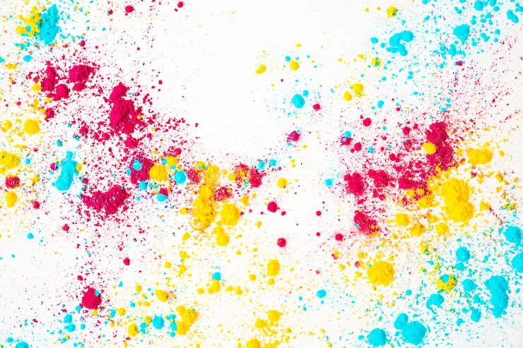 Gratis Foto rood; gele en blauwe holikleur op witte achtergrond