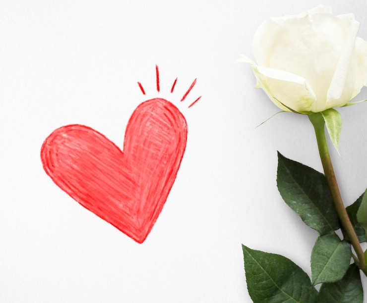 Gratis Foto rood hart op een valentijnsdag kaart