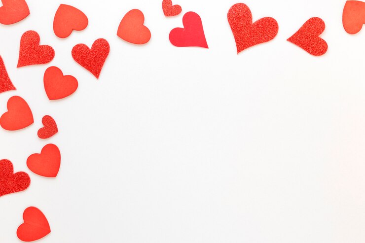 Gratis Foto rood hartenframe voor valentijnskaarten