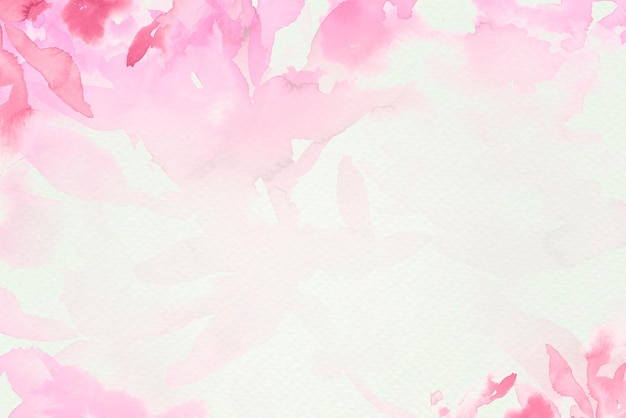 Roze aquarel blad achtergrond esthetische lente seizoen