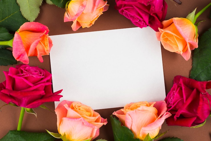 Gratis Foto roze bloemen rond lege ruimte