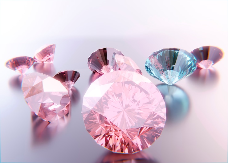 Gratis Foto roze diamanten arrangement hoge hoek