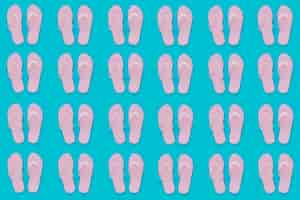 Gratis foto roze flip-flop patroon voor de zomer